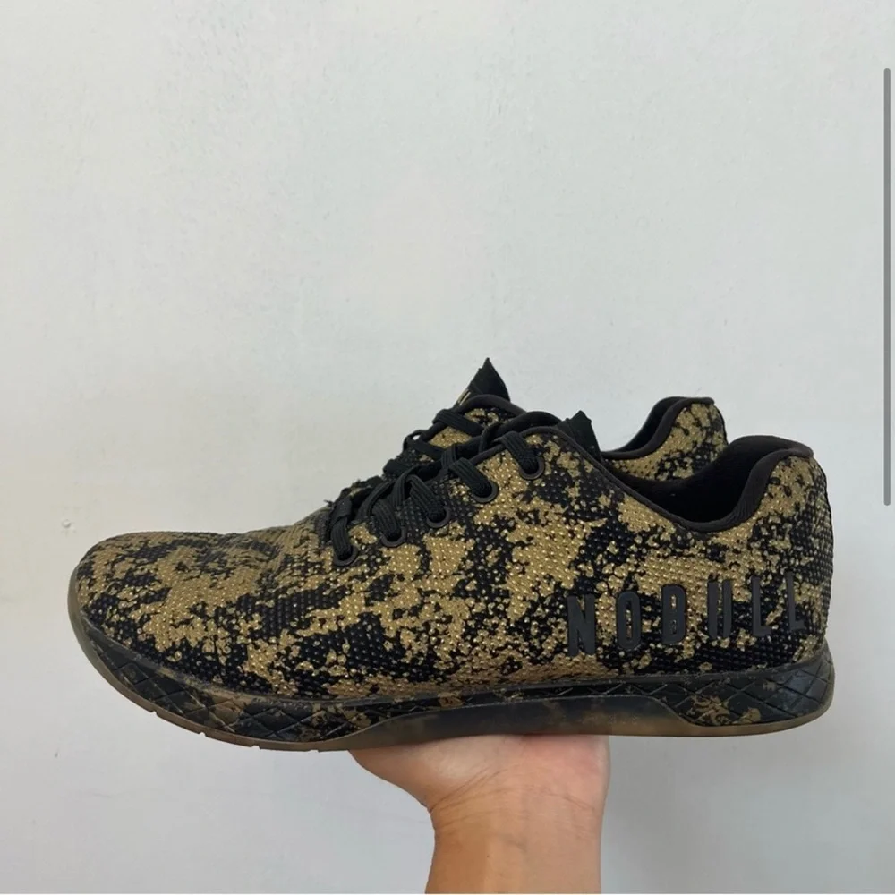 NOBULL Men's Pride Trainer Sneaker Black Gold Splatter 11 LIKE New used 5 times - Picture 1 of 7
